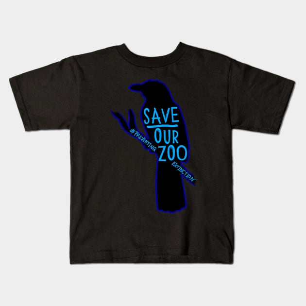 Save Our Zoo bird outline Kids T-Shirt by CelticDragoness